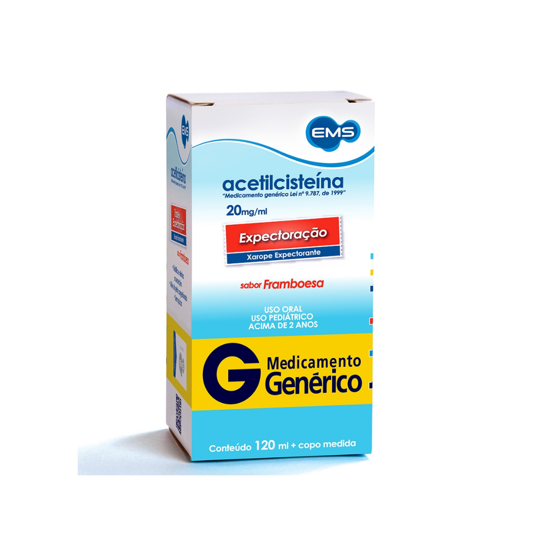 Acetilcisteína EMS Xarope Expectorante Pediátrico Framboesa 20mg/ml (120ml)